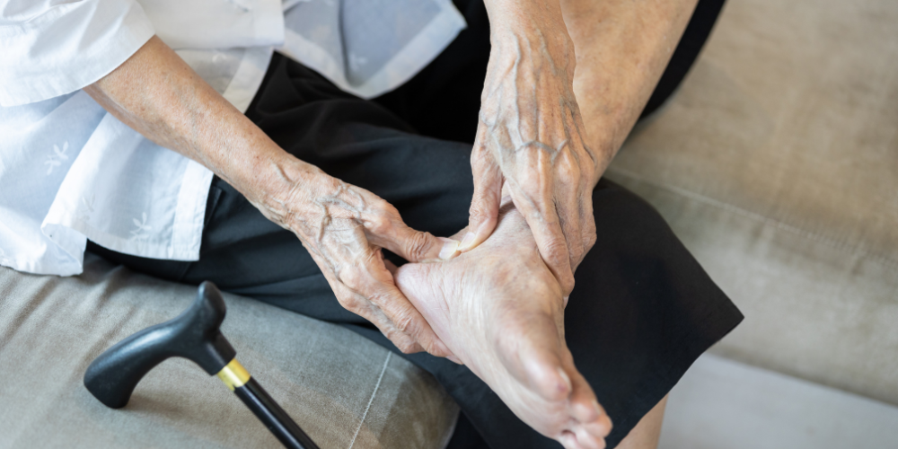 an elderly patient experiencing lateral foot pain