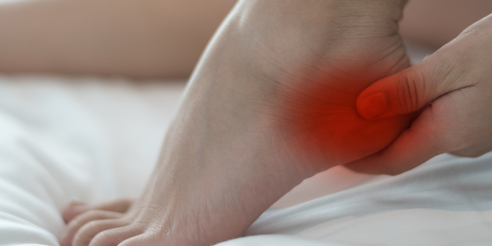 A person with painful Plantar Fasciitis