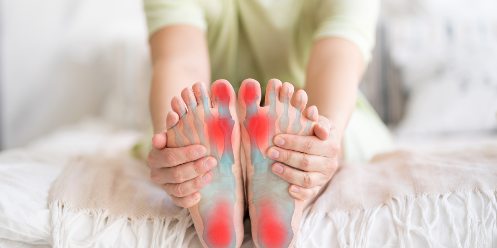 A person experiencing Plantar Fasciitis Tear