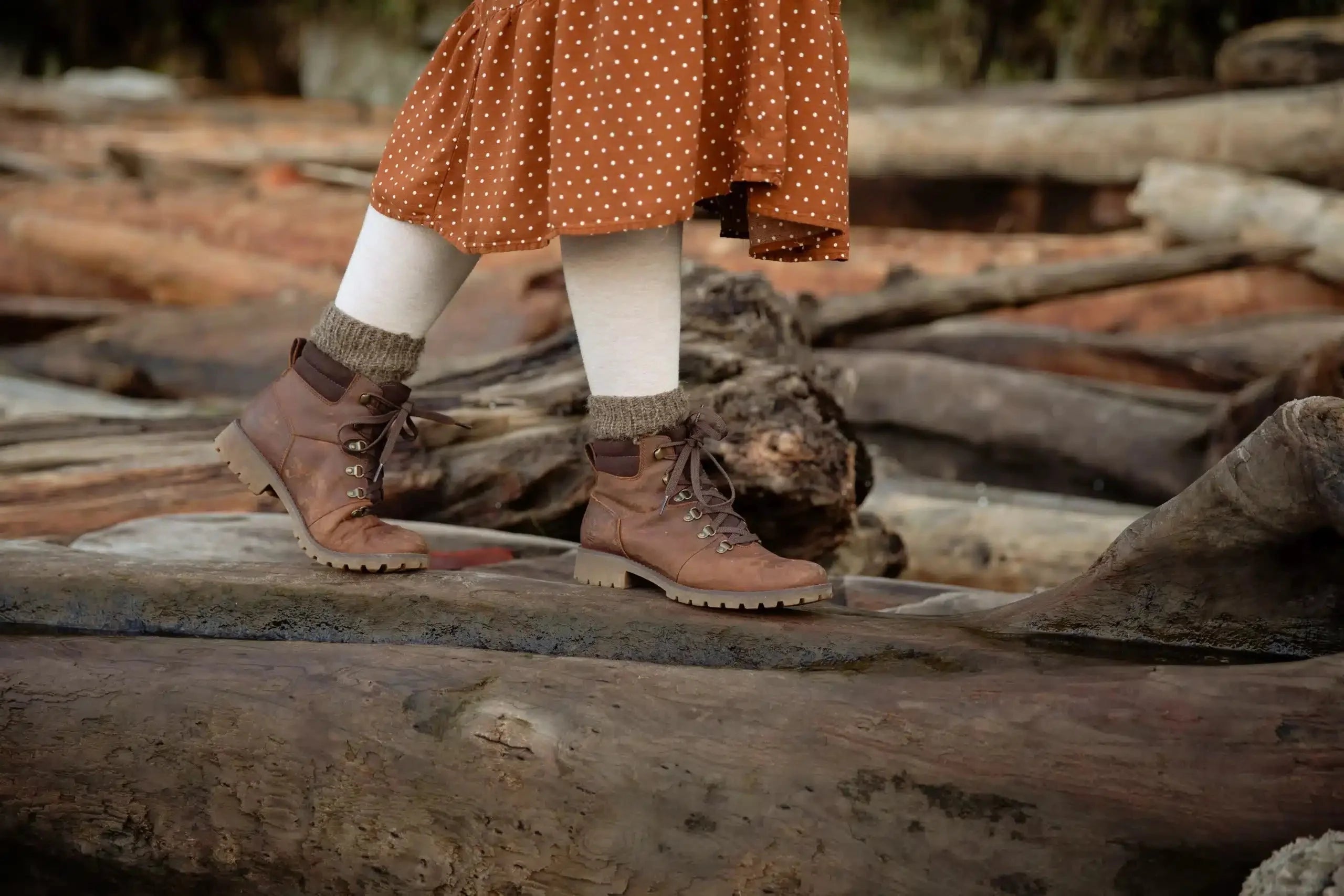 Walking on logs with metatarsal pads.