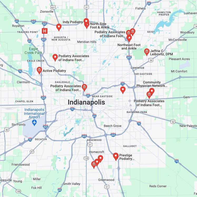 Map Of Orthotics Near Me In Indianapolis, IN