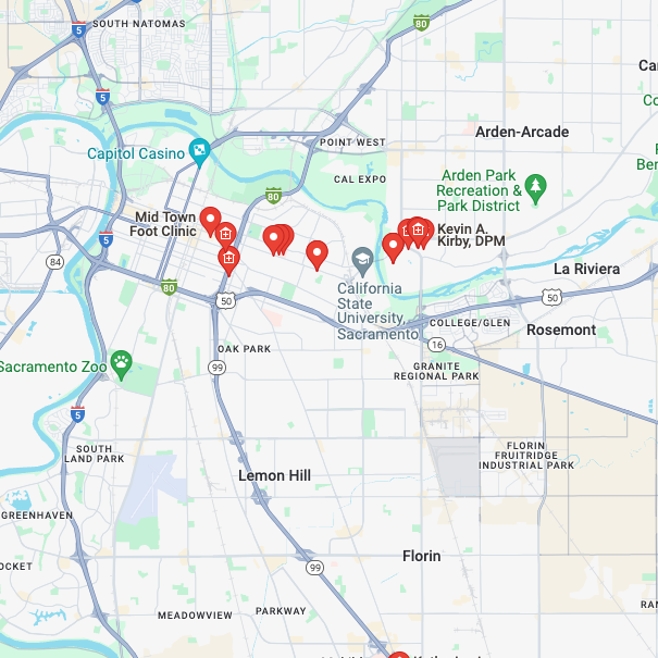 Map Of Orthotics Near Me In Sacramento, CA