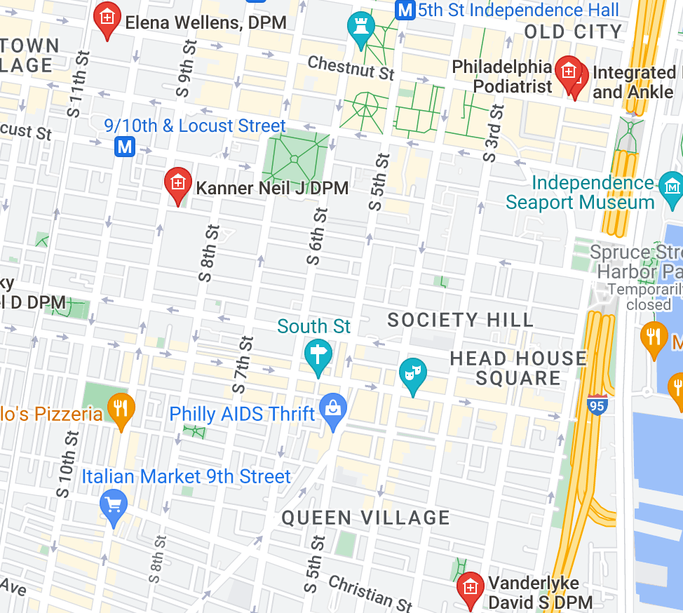 map of orthotics providers in philadelphia pa