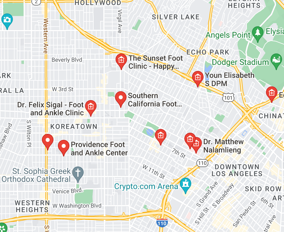 map of orthotic providers in los angeles california